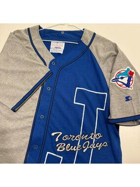 Vintage 1990s Toronto Blue Jays MLB Baseball Starter Jersey Cotton Size XL